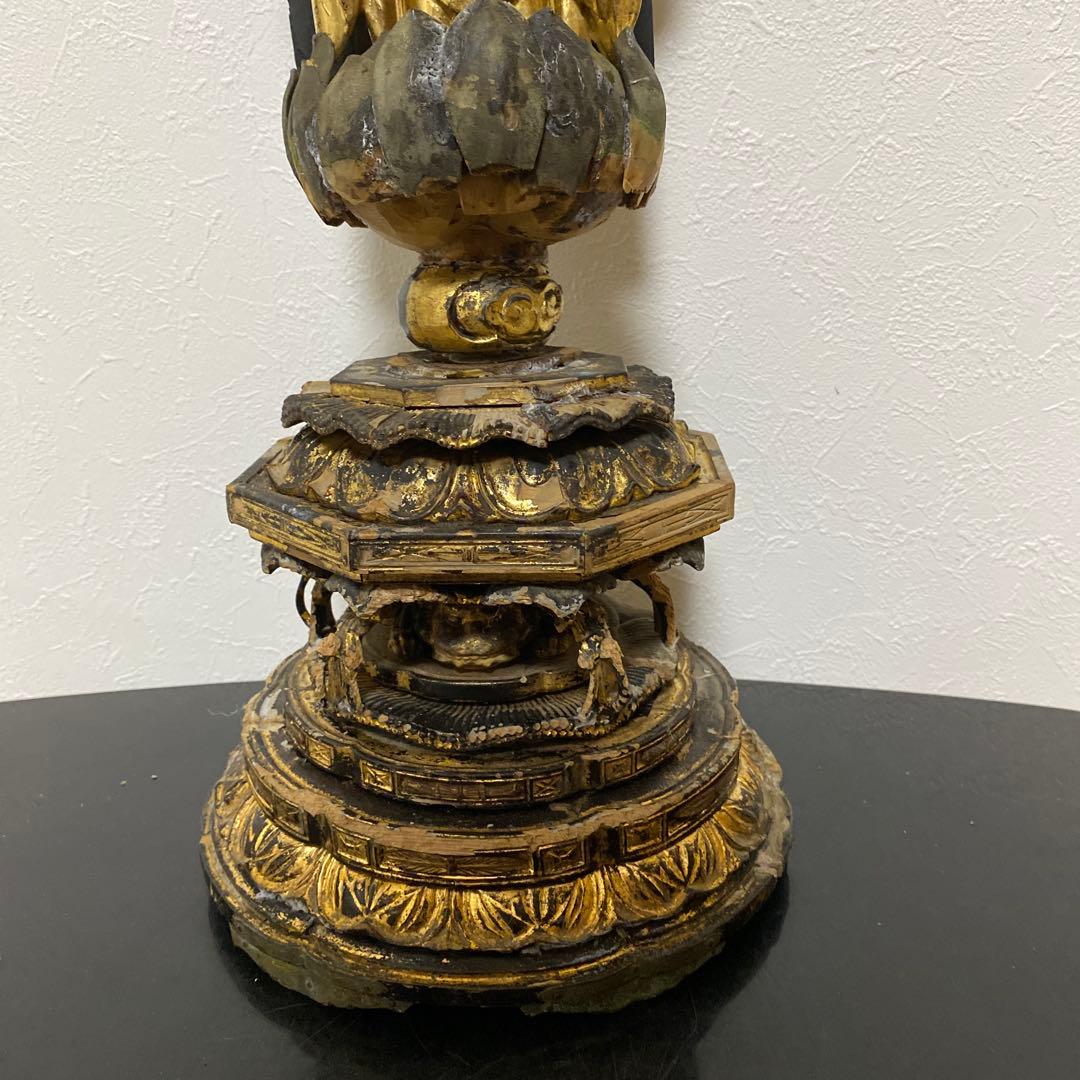 仏教美術 江戸時代 木彫 玉眼 如来像 仏像 高さ約61cm