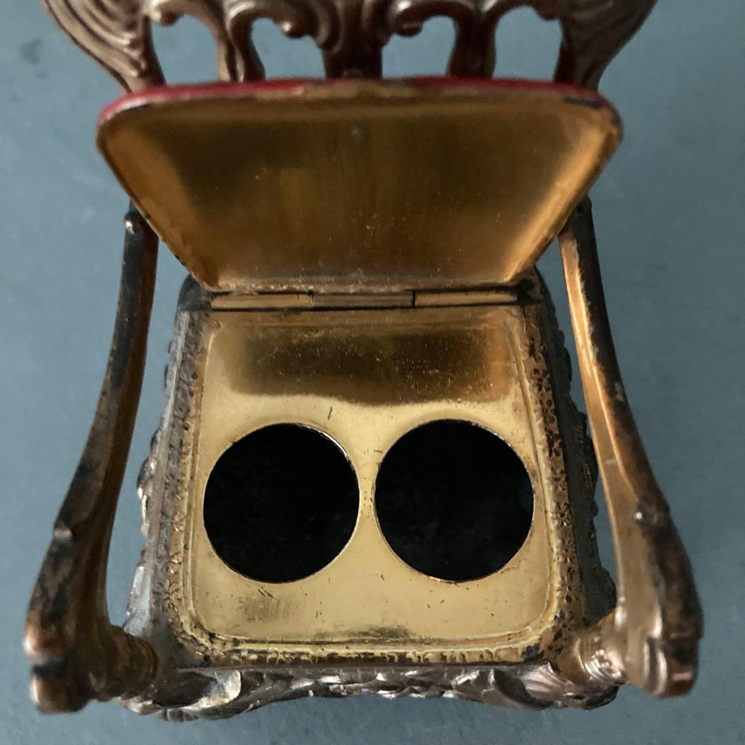 ヴィンテージ ミニチュア 玉座 装飾チェア 灰皿？ アンティーク雑貨