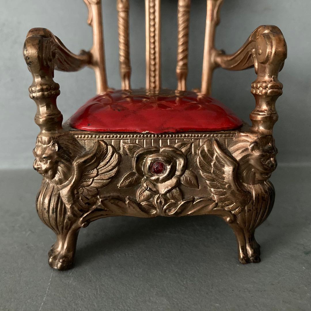 ヴィンテージ ミニチュア 玉座 装飾チェア 灰皿？ アンティーク雑貨