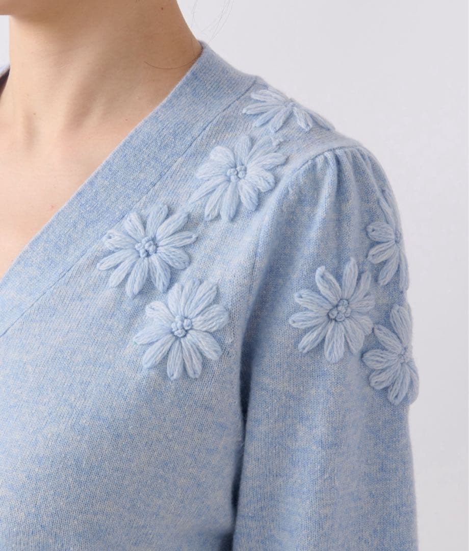 La boutique BonBon ラブティックボンボン 刺繍のカーディガン