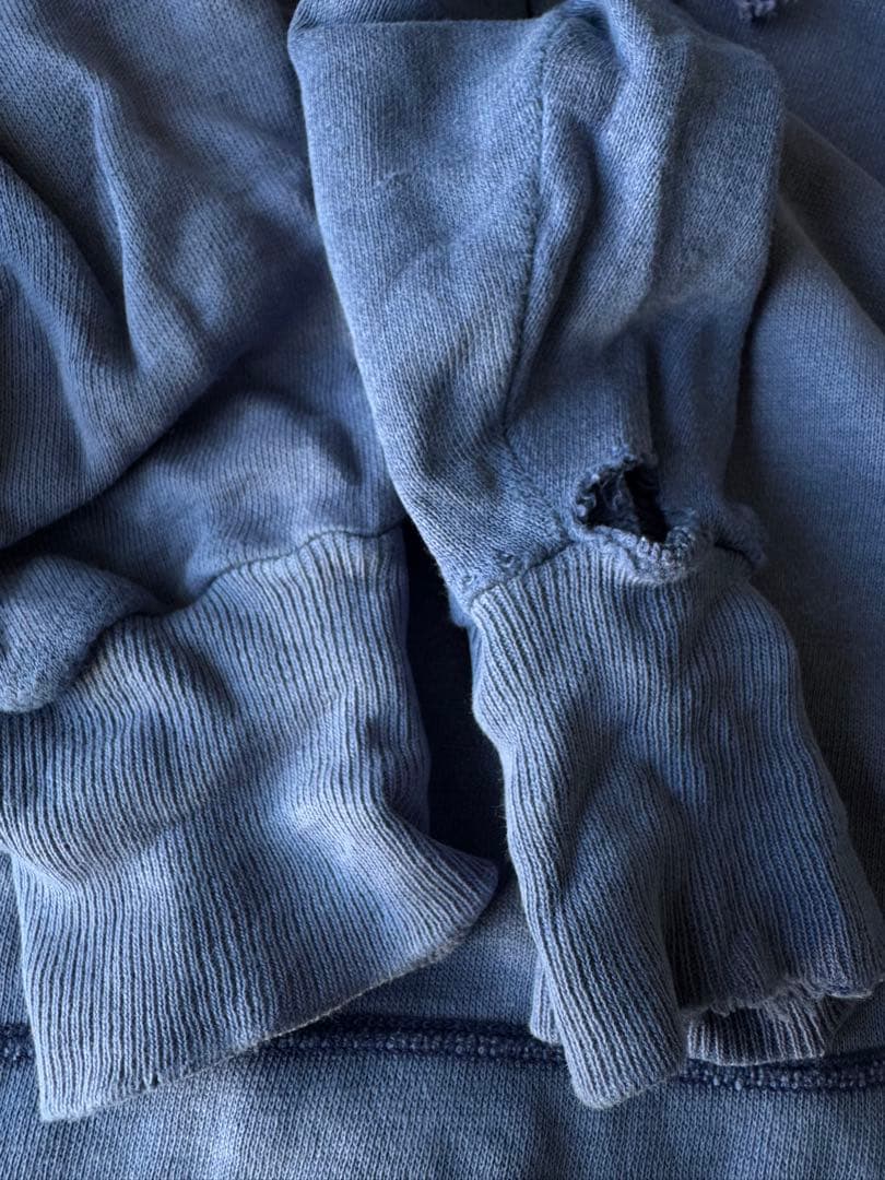 60s Healthknit ネイビー 茄子紺　フェードパーカー　襤褸