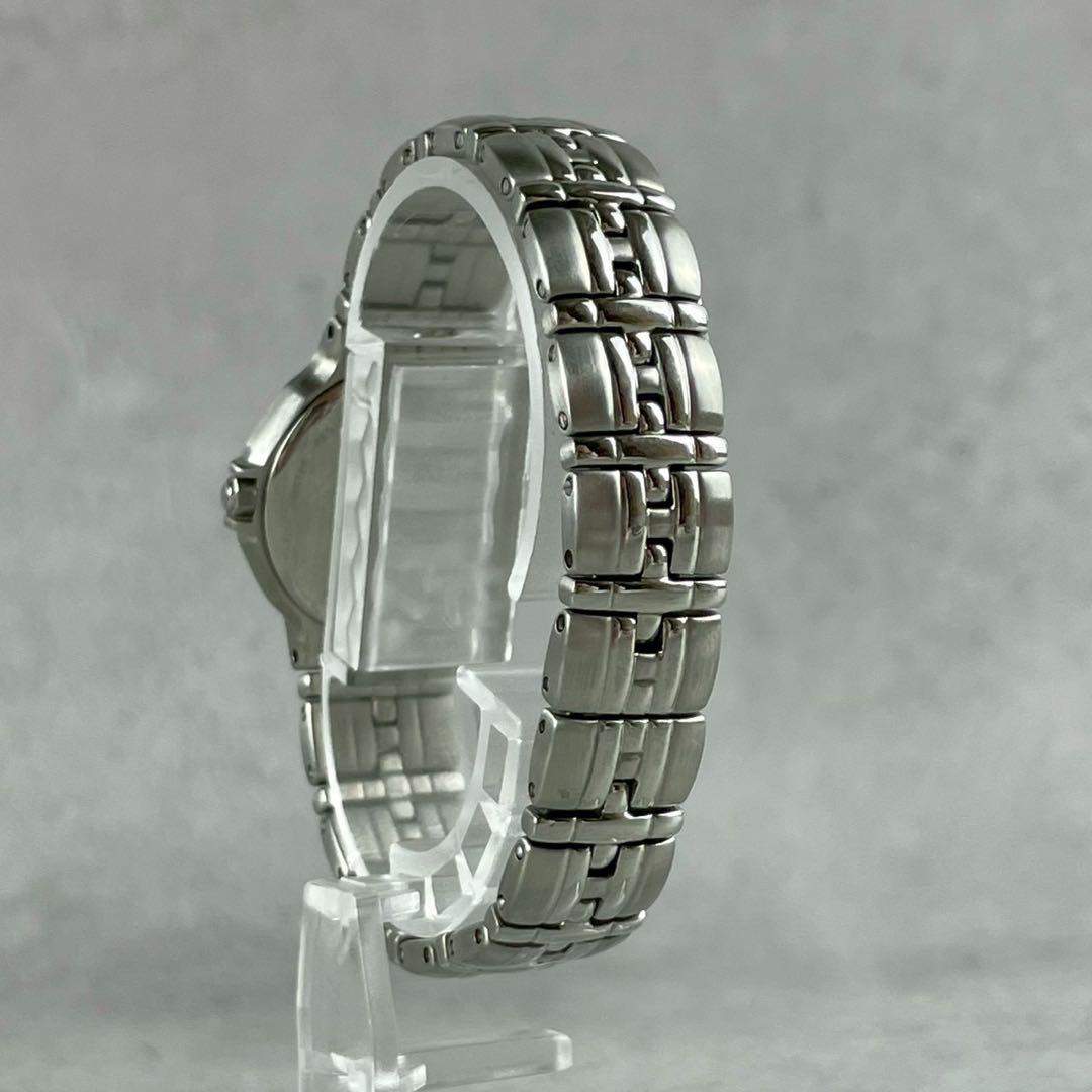 【稼働/極美品】 イヴサンローラン クォーツ腕時計 デイト ダイヤ シルバー