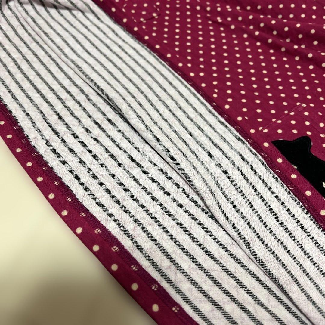 新品 ワコール パジャマ ホームウエア 保温性 黒猫 マタノアツコ 濃いピンク