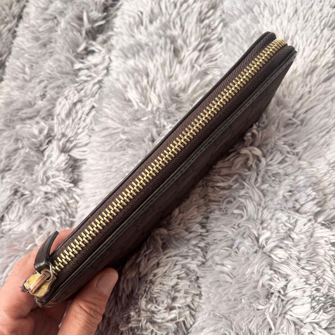 良品✨GUCCI GGナイロン　ブラウン　L字ファスナー　長財布　メンズ