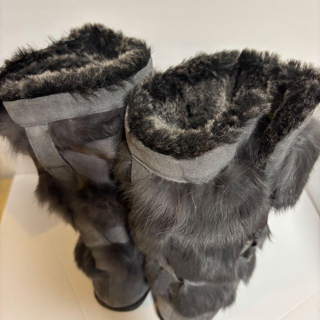 【美品】平成ギャル Y2K archive ファー リボン ムートンブーツ 23