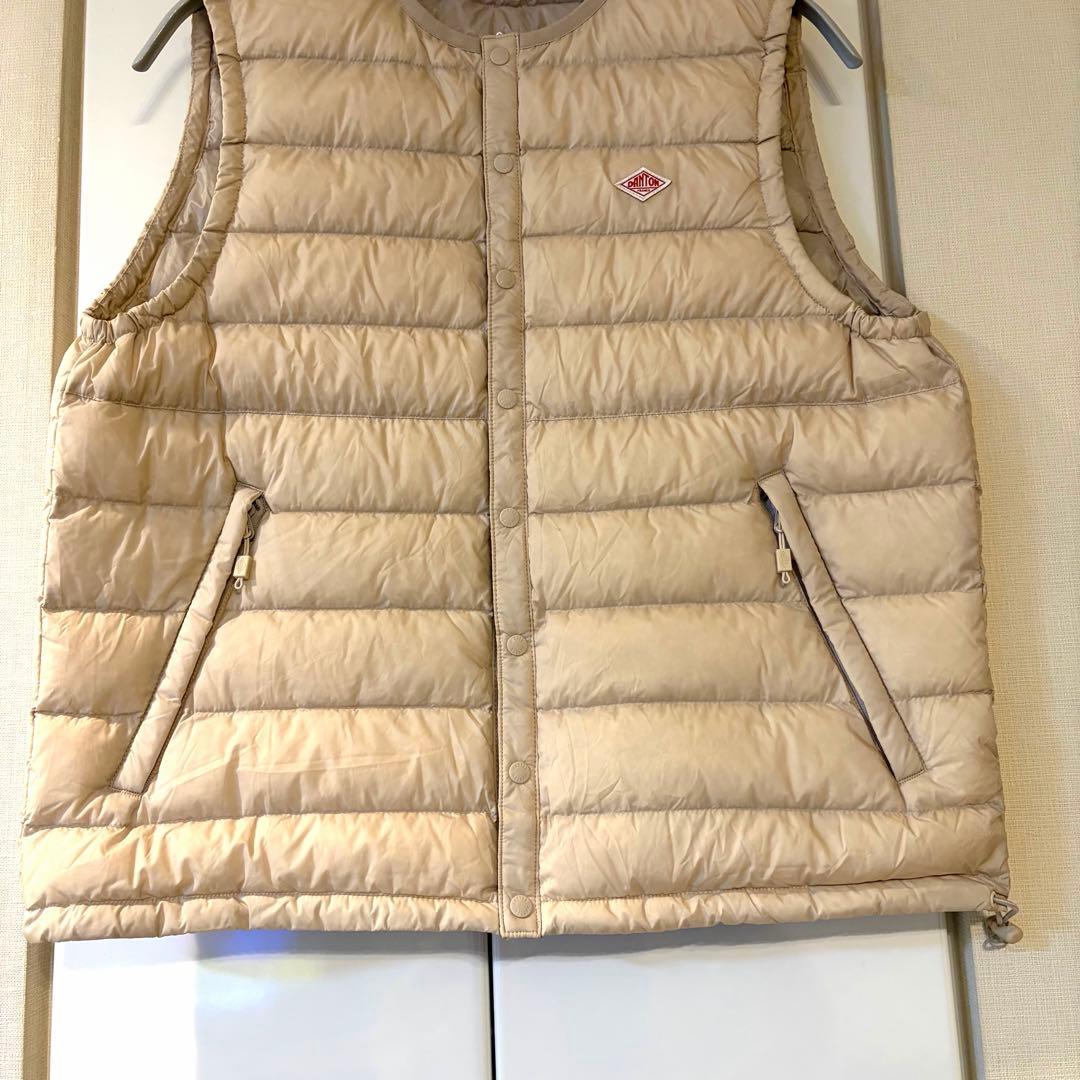 DANTON ダントン インナーダウンベスト ベージュ M 軽量 防寒 綺麗