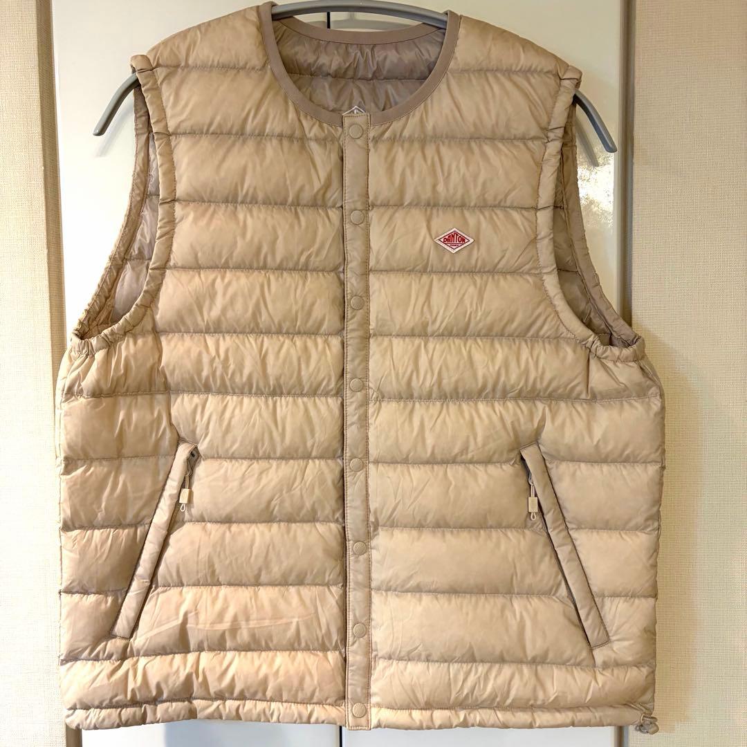 DANTON ダントン インナーダウンベスト ベージュ M 軽量 防寒 綺麗