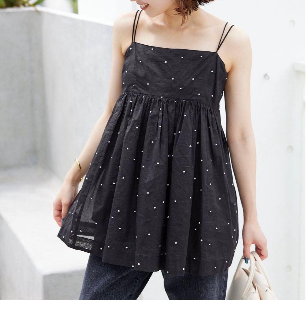 ドット刺しゅうキャミソール　スローブイエナ