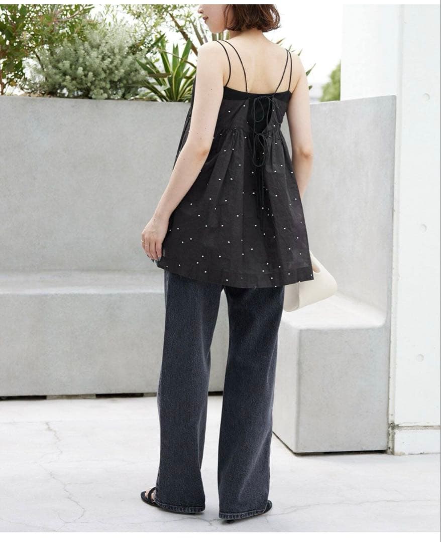 ドット刺しゅうキャミソール　スローブイエナ