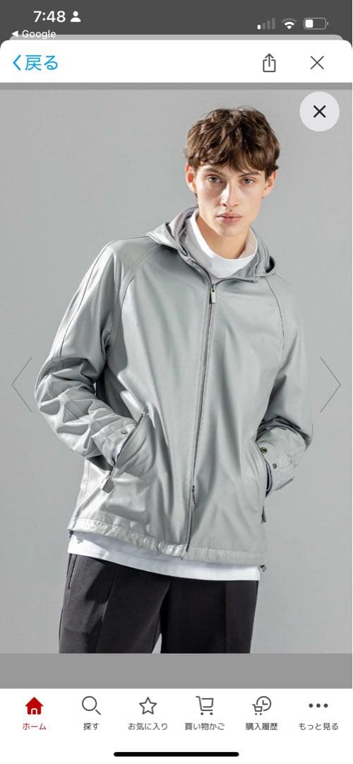 ✨美品JOSEPH HOMM フード付きレザージャケット グレーサイズ50羊革