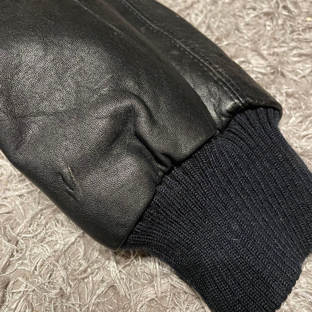 古着　６０−７０s 本革　ライダース　レザージャケット　ブラック　LL 黒