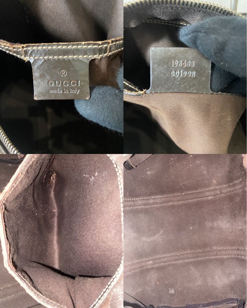 まあ　GUCCI ボストンバッグ　ハンドバッグ　GG PVC レザブラウン　ロゴ