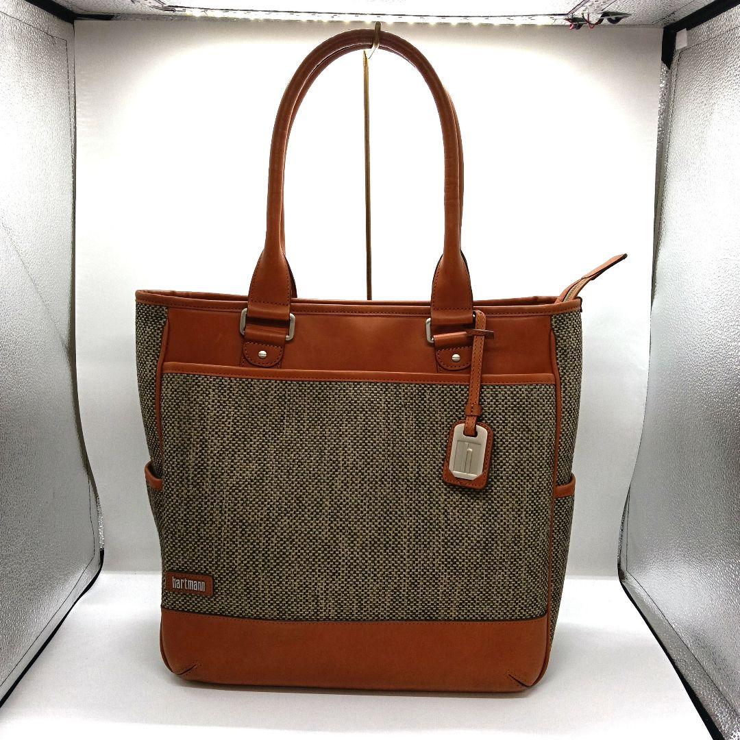 Hartmann　ブラウン ベージュ トートバッグ レザー　上291
