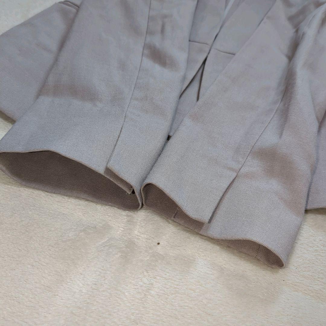 グリーンレーベルリラクシング ノーカラー パンツスーツ セットアップ グレージュ