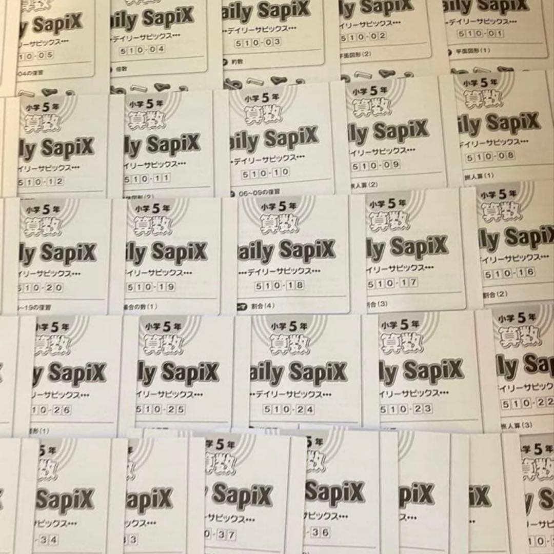 ㉑C SAPIX サピックス　sapix 5年　算数ディリーサピックス　一年分w