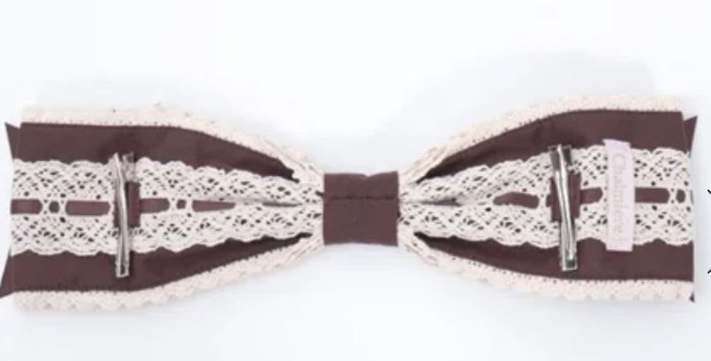 令Chalmiereベイクドベリーワンピース茶＋リボン型ヘッドドレス茶 2