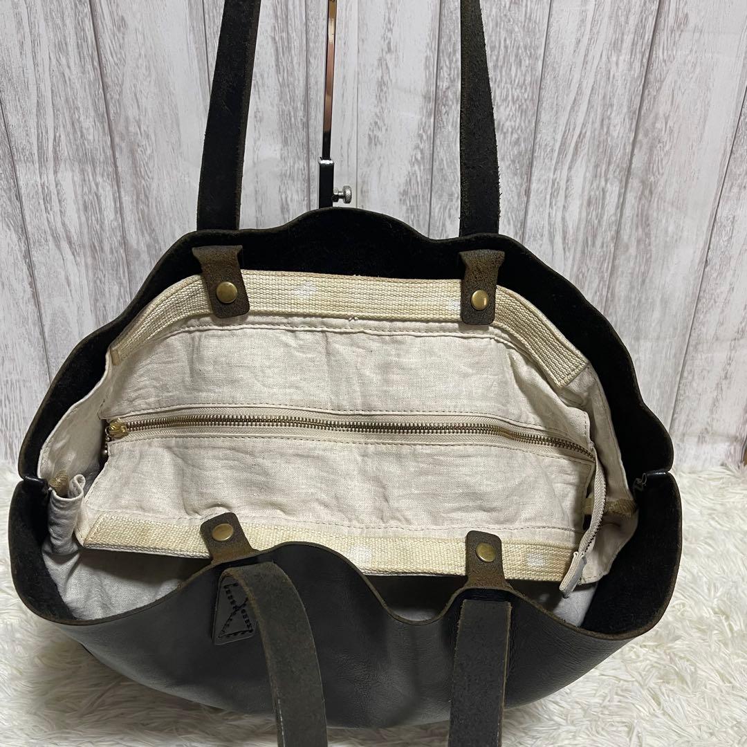 dandismoSLOW bono トートバッグ レザー 本革 ジップ付き