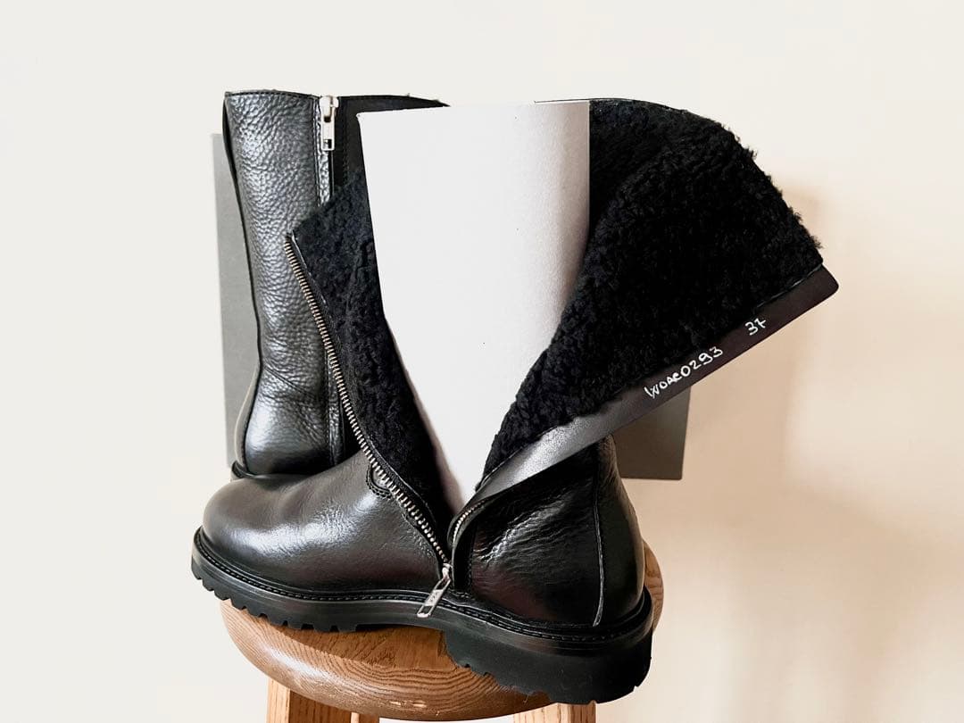 新品未使用 2024完売 マーガレットハウエル レザージップアップブーツ 20万