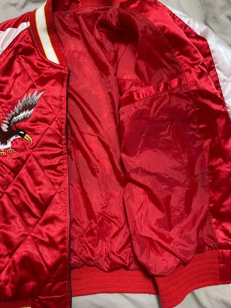 90s 日本限定 スカジャン 龍 鷲 虎 サテン unisex vintage