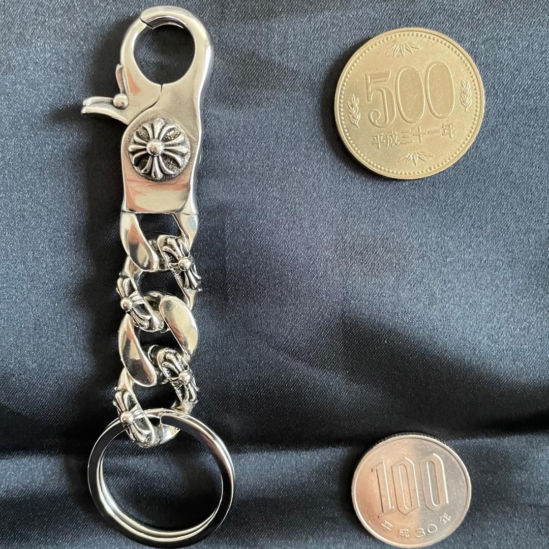 【特別製】美品　シルバー925　クロスフック　メンズ　キーホルダー　キーチェーン