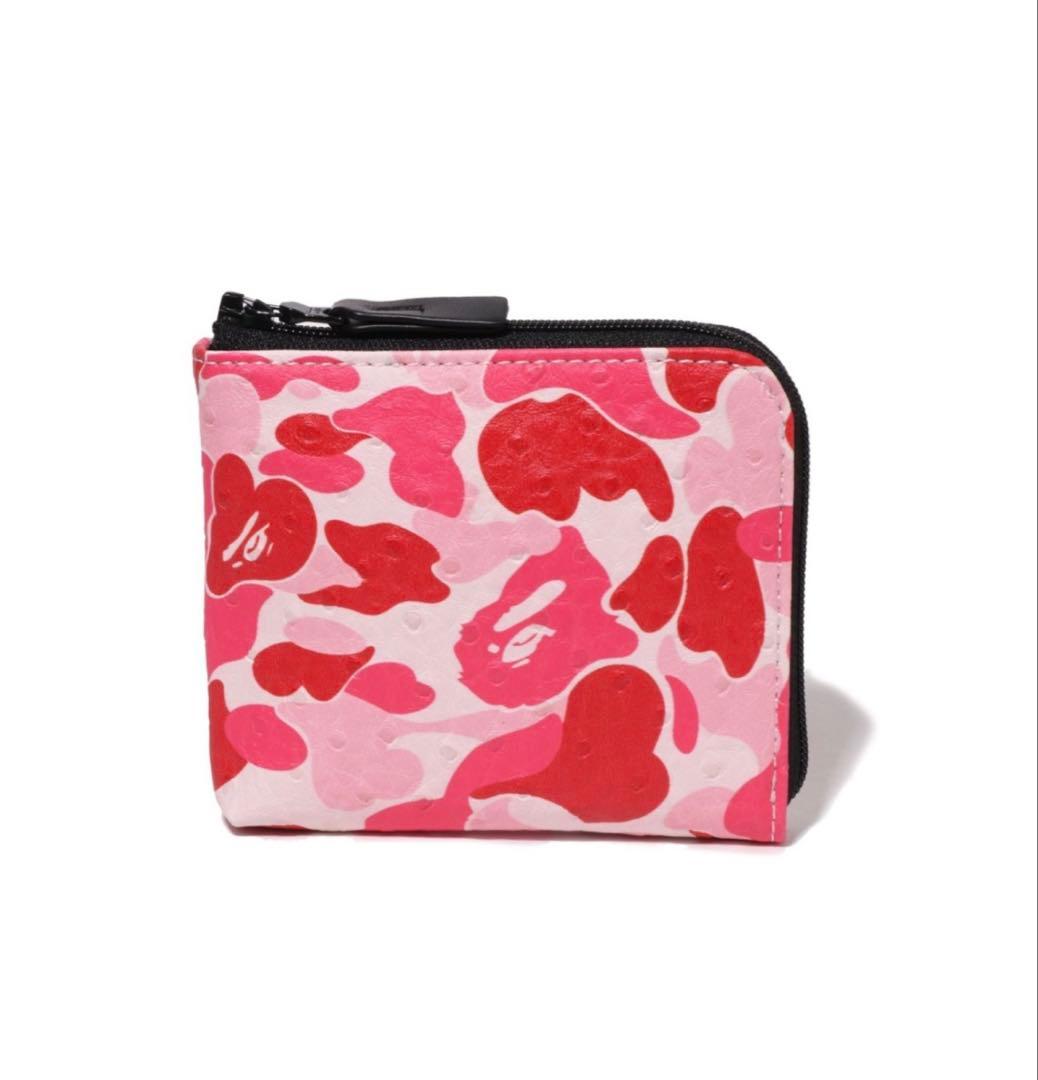 APE エイプ　ABC CAMO MINI ZIPPED WALLET ピンク