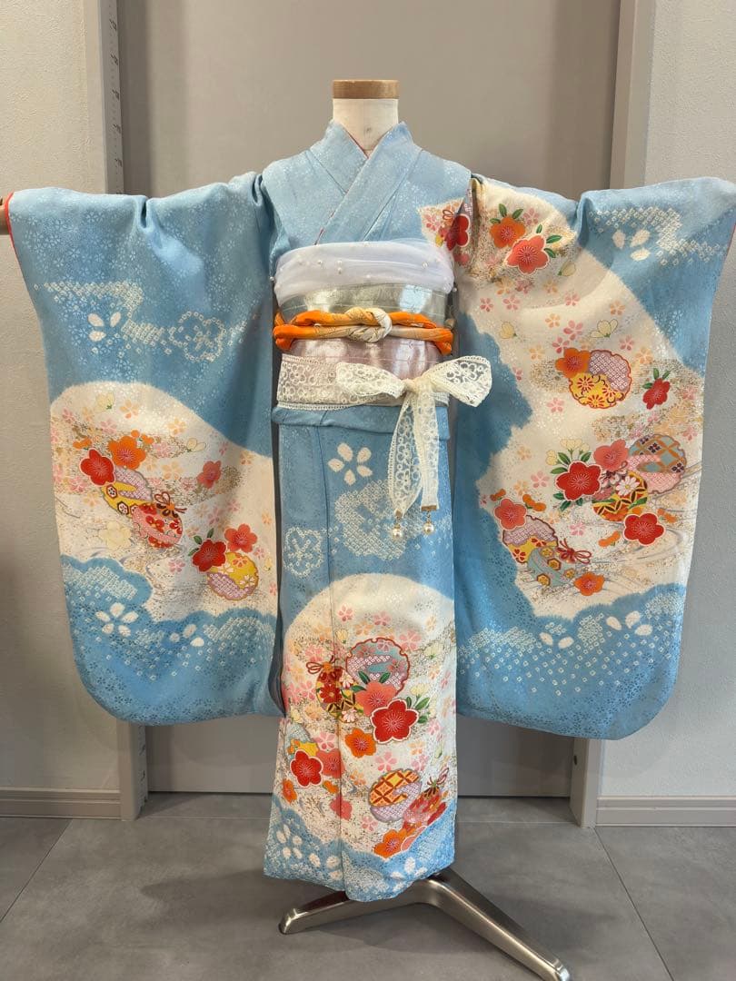 正絹　絞り　高級着物セット　7歳
