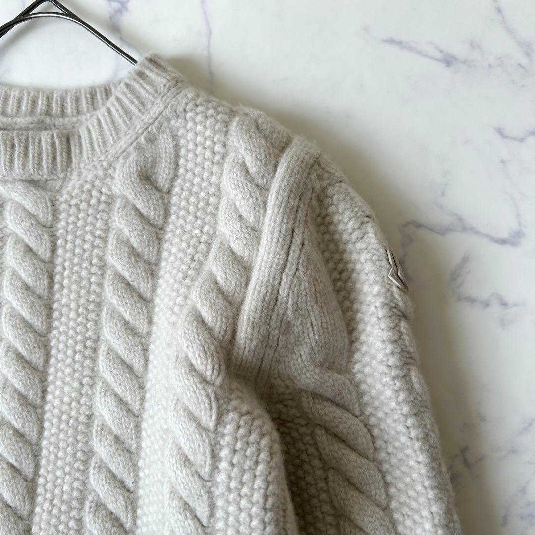 モンクレール 2023年モデル セーター ニット カシミヤ混ワッペン ケーブル