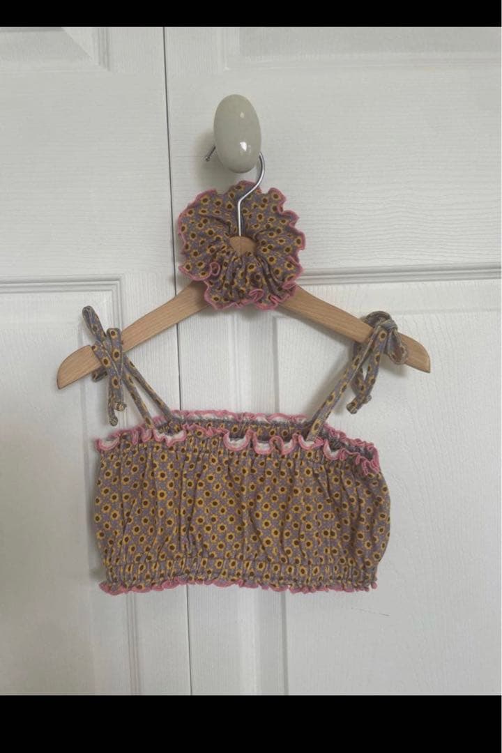 ロンパース・カバーオール Misha & Puff pewter flower overall 6-12m