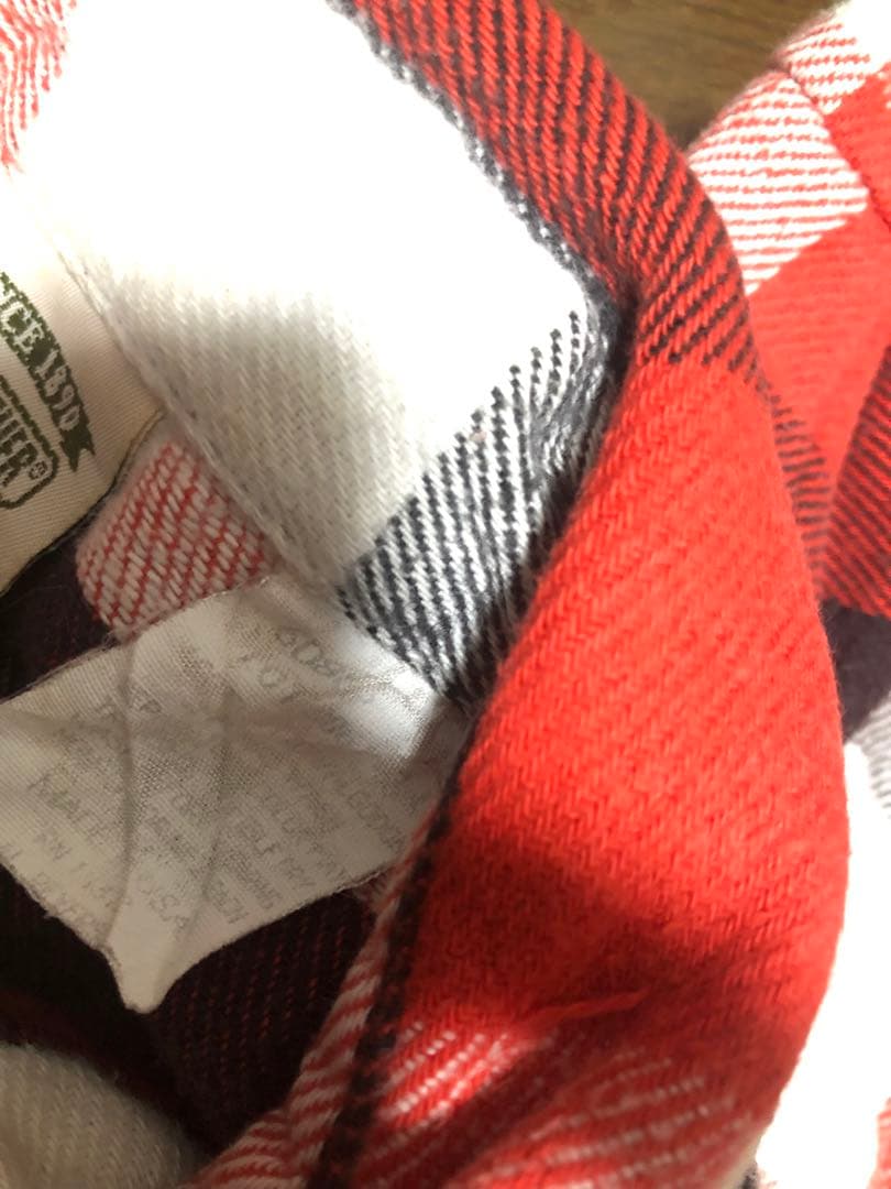 即決 90s USA製 ファイブブラザー チェック ヘビーネルシャツ M