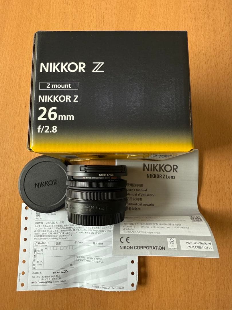週末値下げ！NIKKOR Z 26mm f/2.8 レンズ フィルター付き