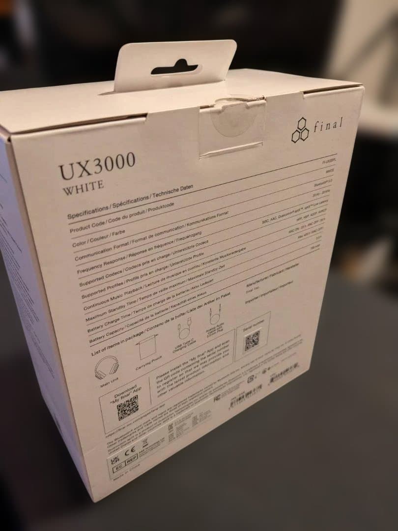 ヘッドホン final UX3000 White