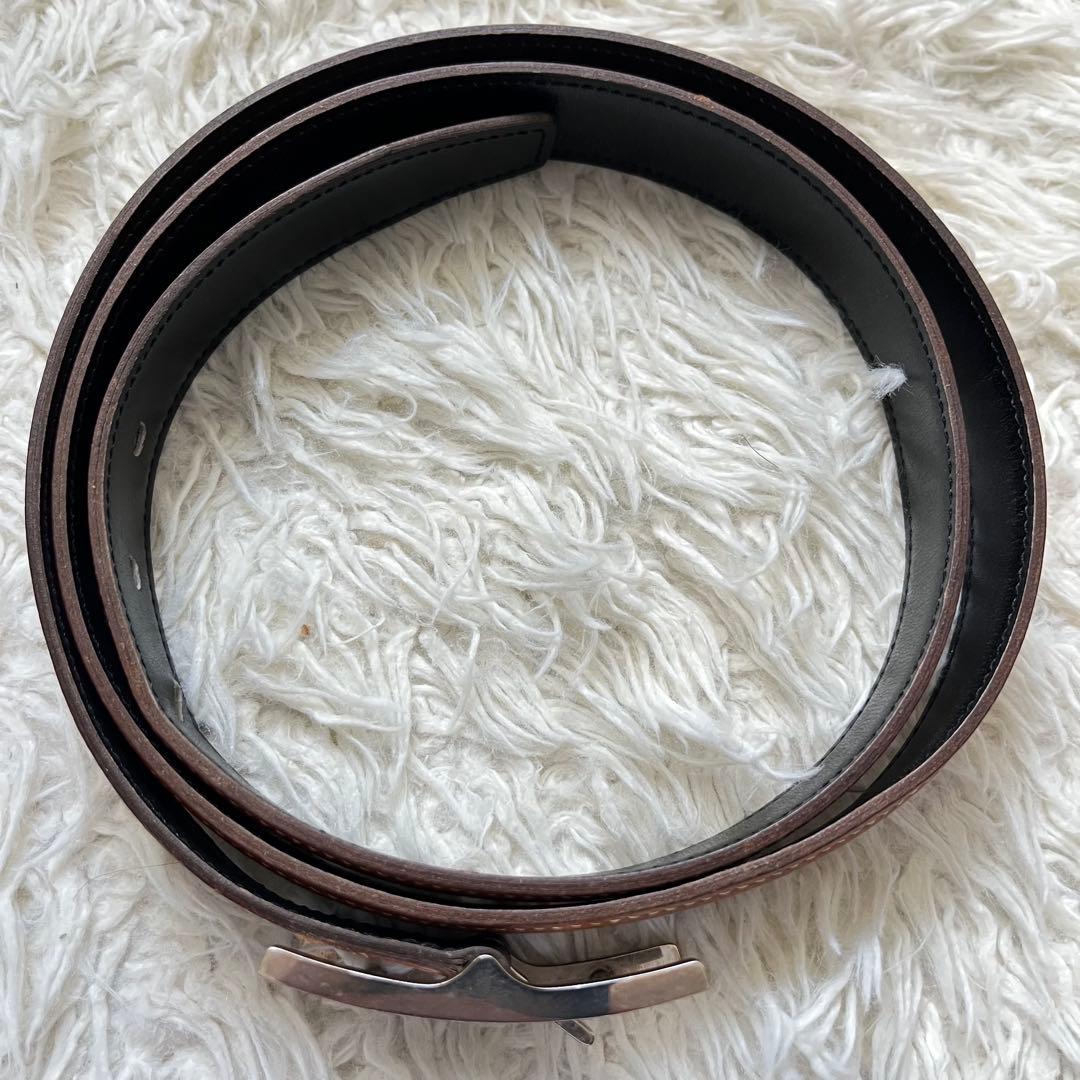 HERMES 【カンタン】ブラック/ブラウン リバーシブルレザーベルト