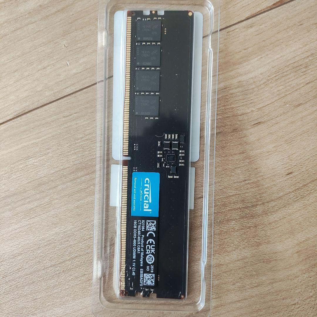新品：Crucial 16GB DDR5-4800 UDIMM