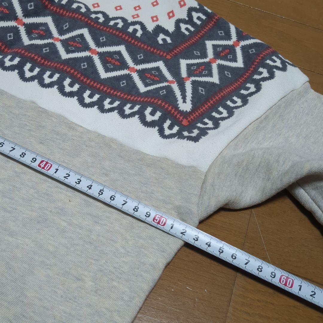 ウエアハウス Warehouse グレー 雪柄スウェット サイズ40