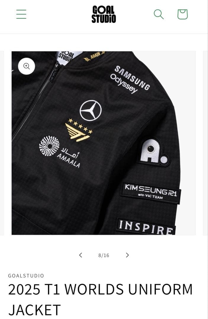 スポーツ選手 T1 UNIFORM WORLDS 2025 JACKET SIZE M