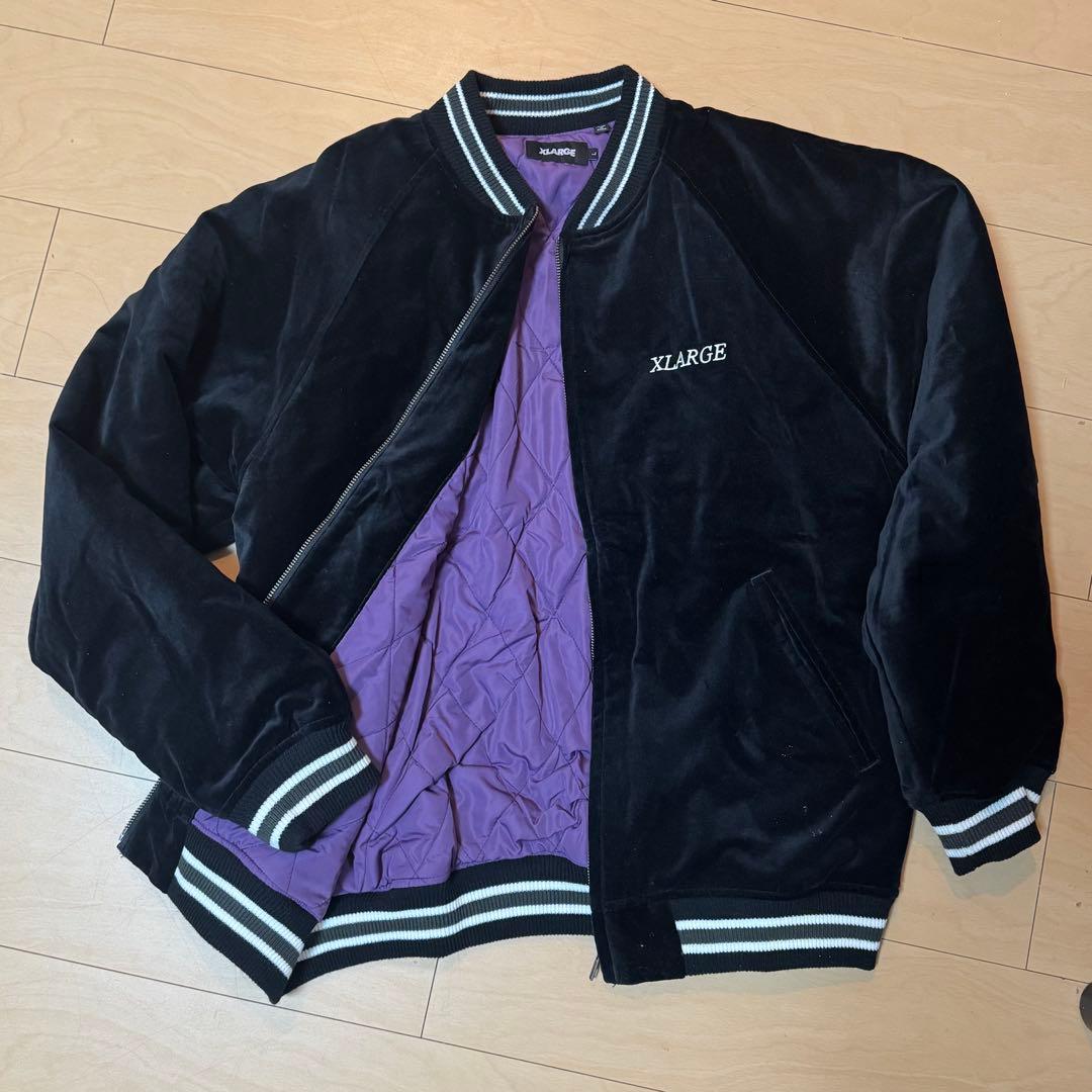 XLARGE（エクストララージ） スカジャン スーベニアジャケット ベロア 黒