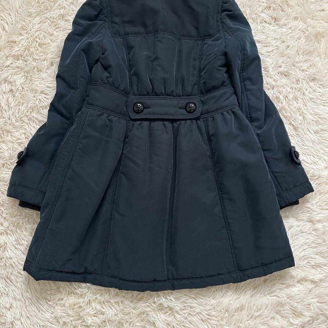 バーバリー 2way ラクーンファー　ノバチェック　中綿ダッフルコート 紺 M