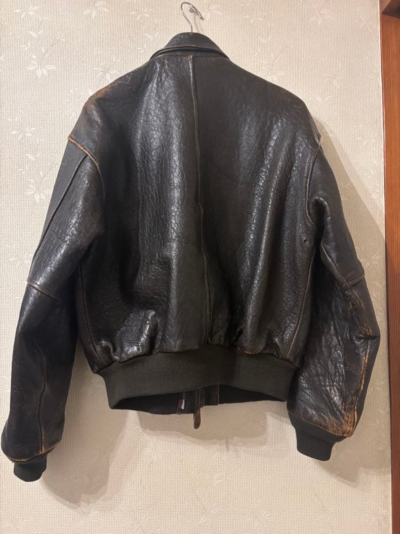 大人気90'S AVIREX A-2 本革 茶 レザージャケット