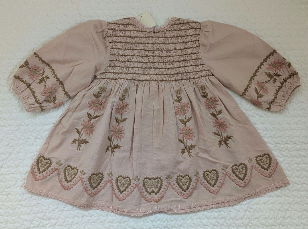 ワンピース Apolina PennySmockDress PinkBeige 3-5y