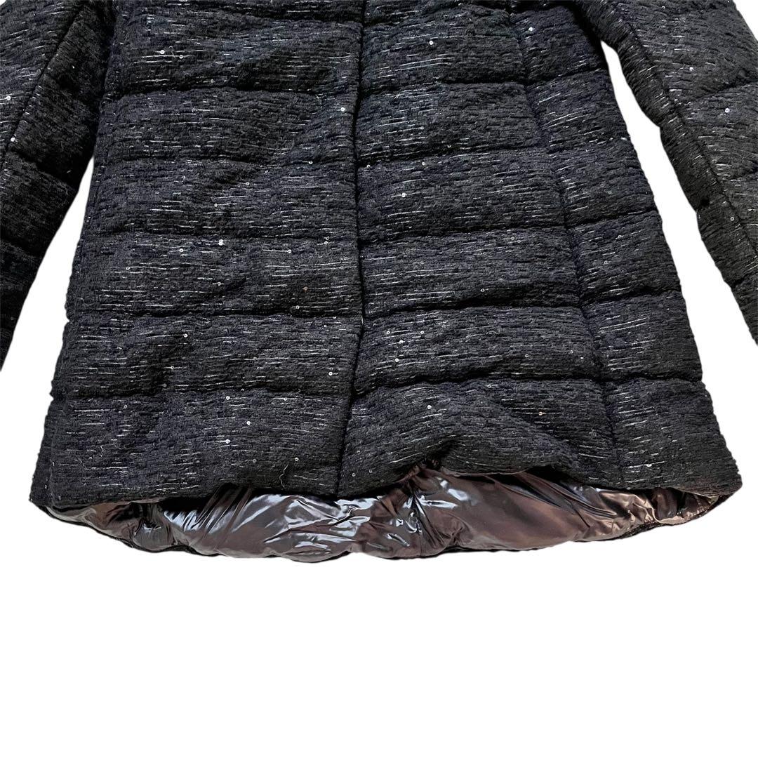 ●ヘルノHERNOハイネックスパンコール ダウンジャケットサイズ38黒7号〜9号