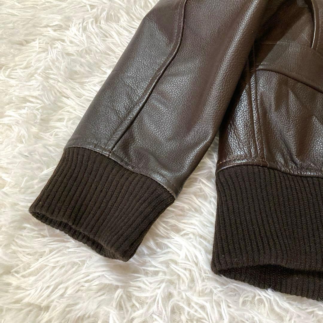 【良品・希少3L】ホーンワークス　カウレザー G-1 フライト　ダークブラウン