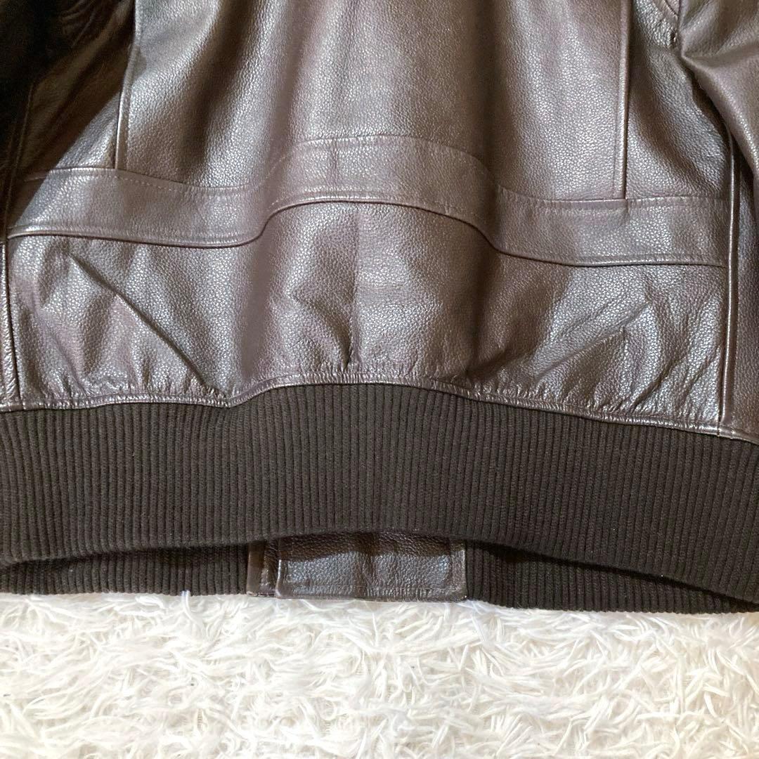 【良品・希少3L】ホーンワークス　カウレザー G-1 フライト　ダークブラウン