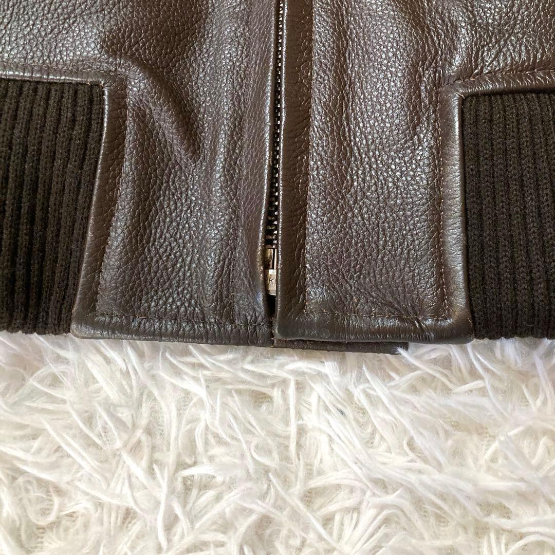 【良品・希少3L】ホーンワークス　カウレザー G-1 フライト　ダークブラウン