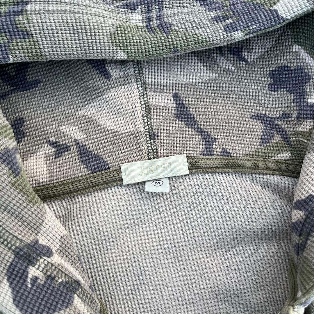 old uniqlo 00s 90s サーマルジップパーカー　短丈　y2k 迷彩