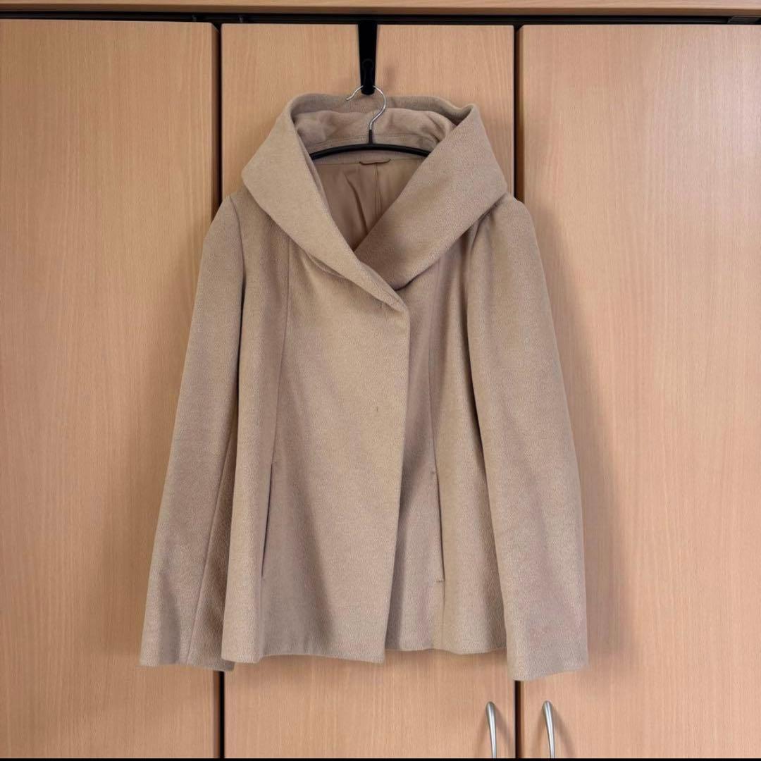 ANAYI アナイ　アンゴラビーバーショートコート　ウール　アウター　キャメル