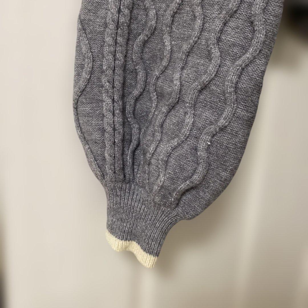 【Eaphi】CABLE KNIT CARDIGAN grey