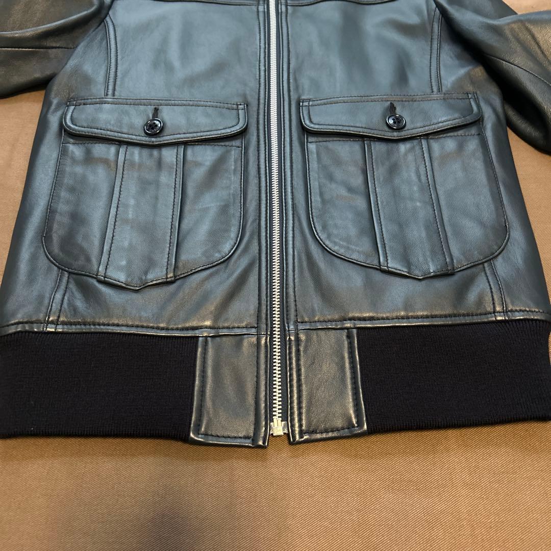 ヒステリックグラマー　ネイビー　シングルライダースジャケット