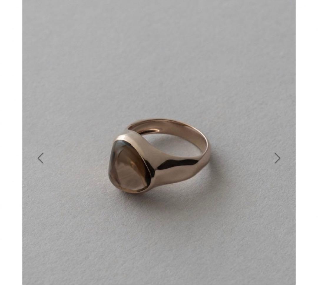 ete リキッドロウ スモーキークォーツ リング ロウブラウンゴールド 13号