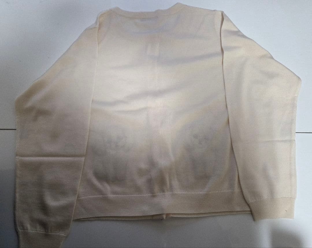 ローズティアラ　Puppy刺繍 長袖カーディガン アイボリー