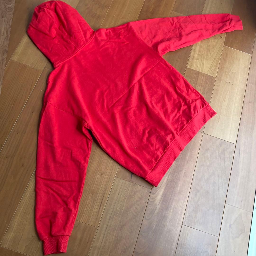 【美品】CELINE 赤　パーカー M フード付　スウェット　ロゴ　正規品